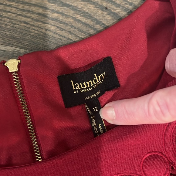 Cranberry sleeveless Laundry by Shelli Segal dress, Size 12. - Picture 3 of 6